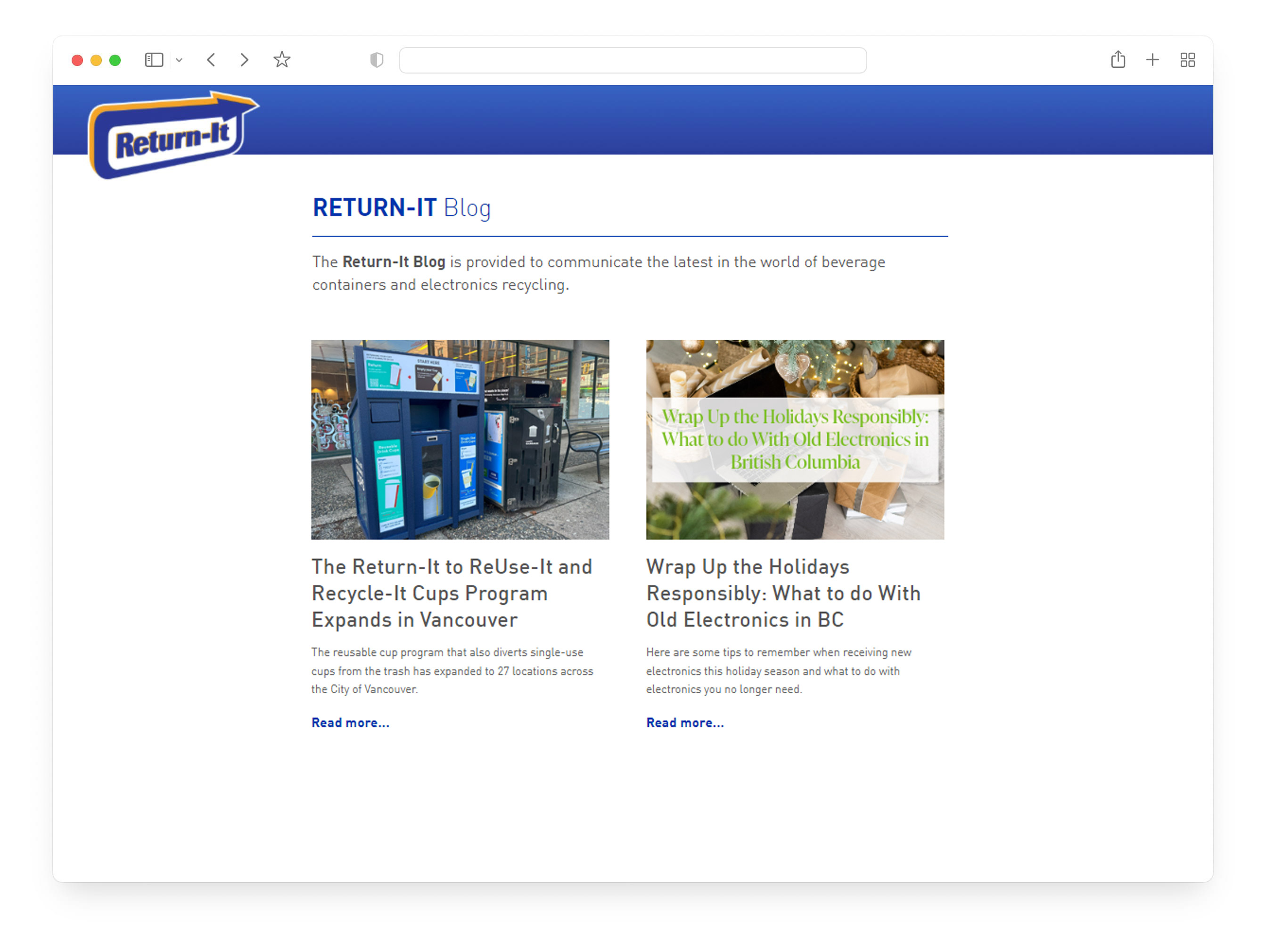 Return-It.ca and Return-It Blog