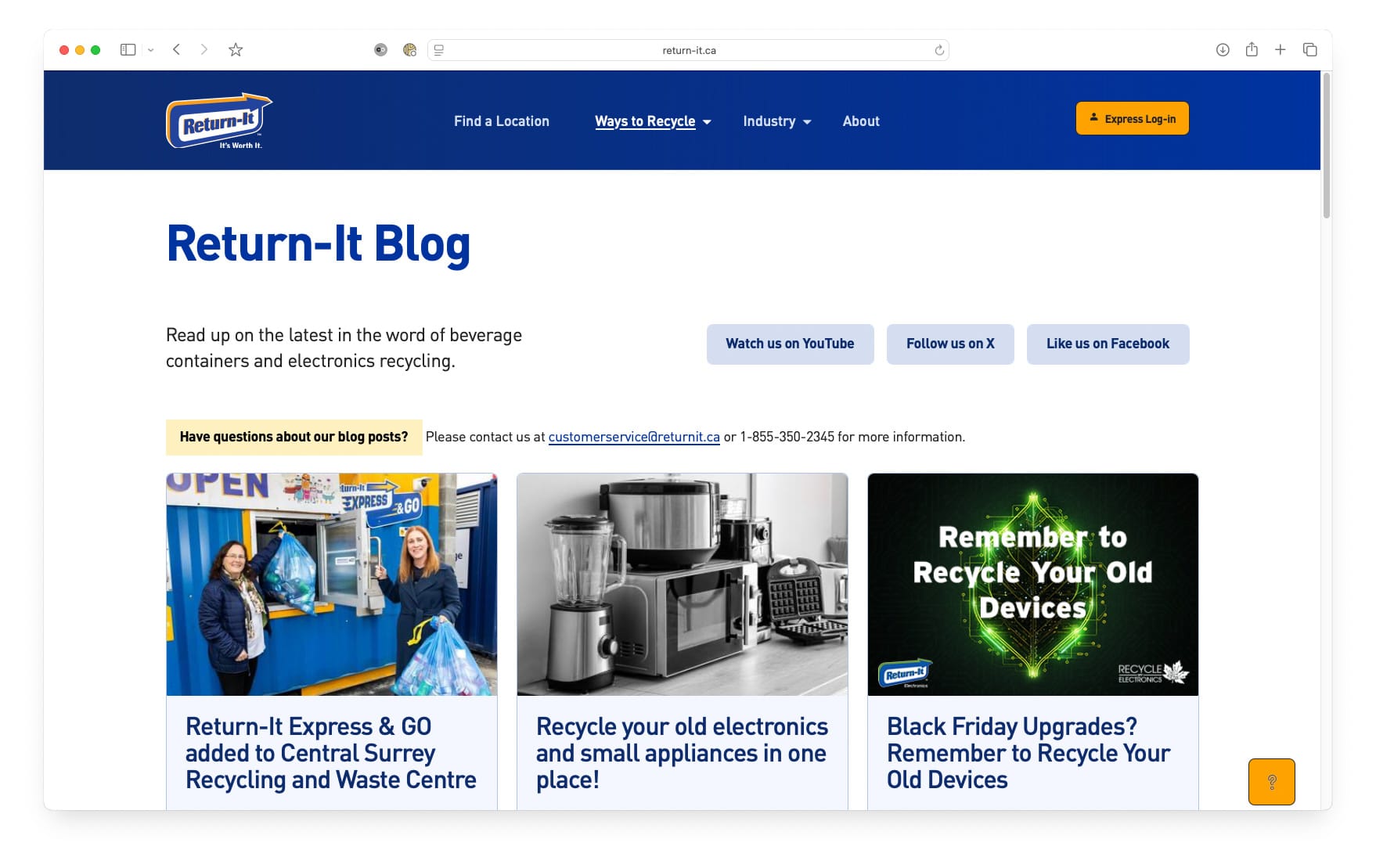 Return-It.ca and Return-It Blog